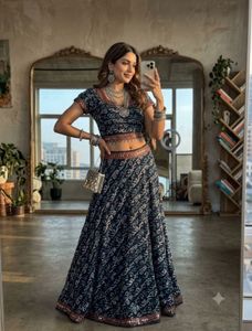 NAVRATRI Elegant Navy Blue Lehenga Choli Set