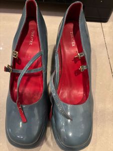 Blue Patent Mary Jane Heels