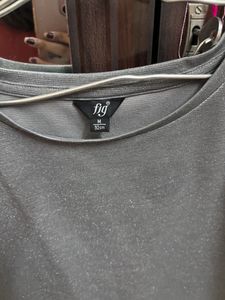 FIG GLITTERY STARRY GREY TOP