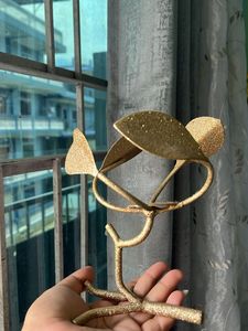 Sparkling Gold Leaf Branch Decor