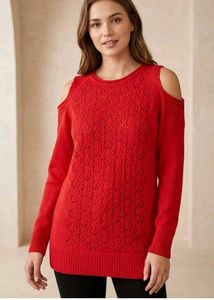 Bold & Beautiful Red Winter Sweater/top-Cozy