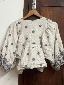 Bohemian Embroidered Cotton Top