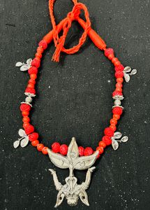 Unique Handmade Green &amp; red Beaded Necklace combo