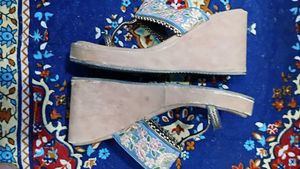Embroidered Ethnic block heel