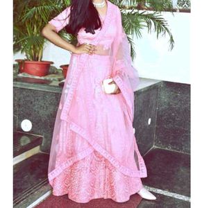 Exquisite Pink Embroidered lehenga