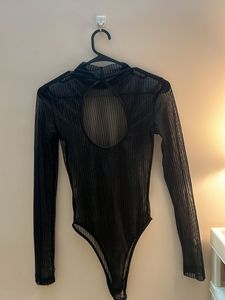 Sheer Black Long Sleeve Bodysuit