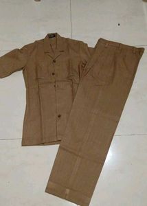 Men's Brown Kurta Set (safari suit)