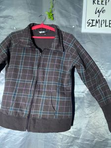 Plaid Zip-Up Jacket