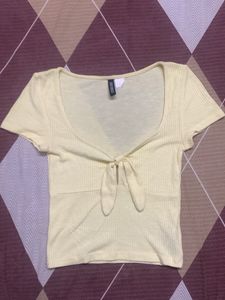 Cute Tie-Front Ribbed Crop Top