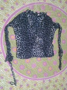 Leopard Print V-Neck Blouse