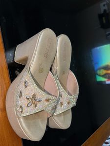 Sparkling Platform Wedge Heels