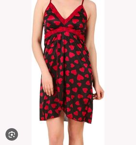 Black &amp; Red Heart Print  Sweet Nightie
