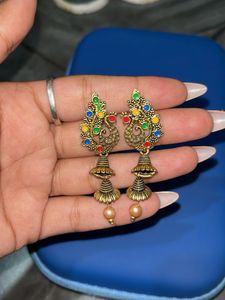 Peacock Design Jhumka Earrings