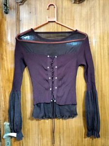 Unique Lace-Up Mesh Top🧚
