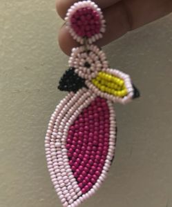 Cute Beaded Flamingo Earrings