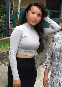 Grey Cropped Long Sleeve Top