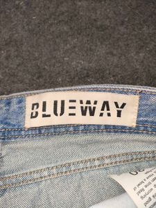 Blue Way Light Wash Wide Leg Jeans