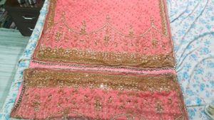 heavy dabka lehanga set in Pink color