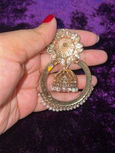 Yellow Jhumka Hoop Earrings