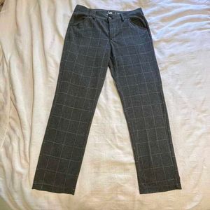 British Woman's Grey And White Plaid Trousers
