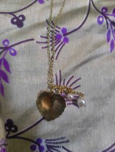 Gold Leaf Necklace with Pearls
