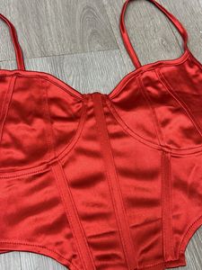 Red Satin Corset Top ⭐️🍓