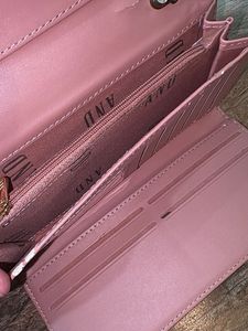 AND 🪪 Pink Croc Embossed Wallet
