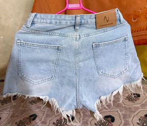 Sparkly Distressed Denim Shorts