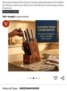 Wooden Knife Block Holder