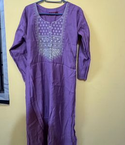 Beautiful Embroidered Purple Kurta