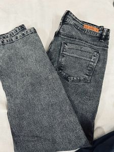 Grey Washed Denim Jeans