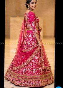 Cherry Pink Heavy Handworked Lahenga