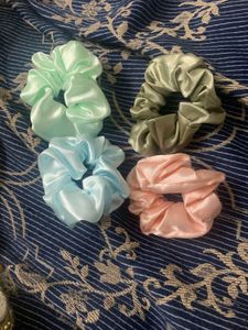 Set of 4 Satin Scrunchies