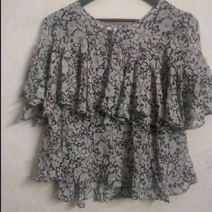 Floral Print Tiered Ruffle Top