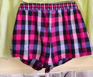 Pink Plaid Lounge Shorts
