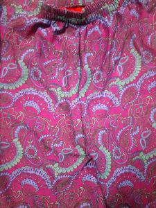 Georgette Floral Print Satin Plazzo L Or XL