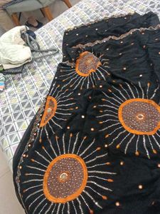 Black Embellished Saree