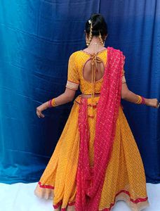 Yellow Bandhani Lehenga Set🧡🔥