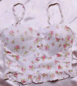 Floral Corset Crop Top