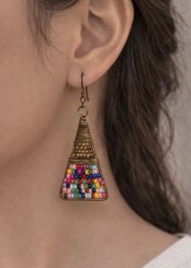 Boho Beaded Cone Earrings