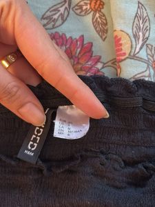 Black Off-Shoulder Crop Top