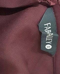 Elegant Maroon Embellished Strap Dress