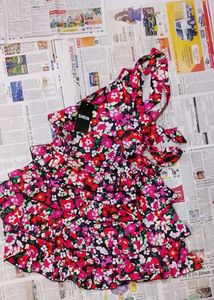 Multicolor Floral Ruffle Mini Dress | Layered Soft