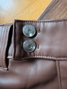 H&amp;M Brown Faux Leather Mini Skirt