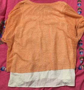 Orange Tshirt With Inbuilt White Tank
