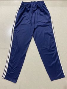 Navy Track Pants with White Stripe