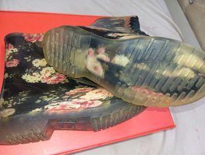 new look floral  lace up rain boots