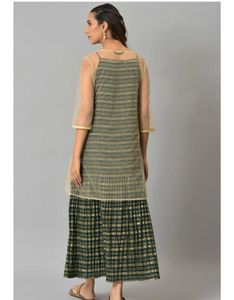 Elegant Striped &amp; Checked Dress