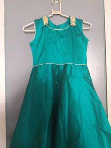 Elegant Teal ethnic gown with Gold Embroidery