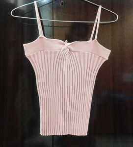 Pink Ribbed Crop top sleeveless bodycon 💌